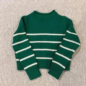 La Ligne x Sakara Mini Marina Sweater  Kelly Green and White Stripes-Size Medium